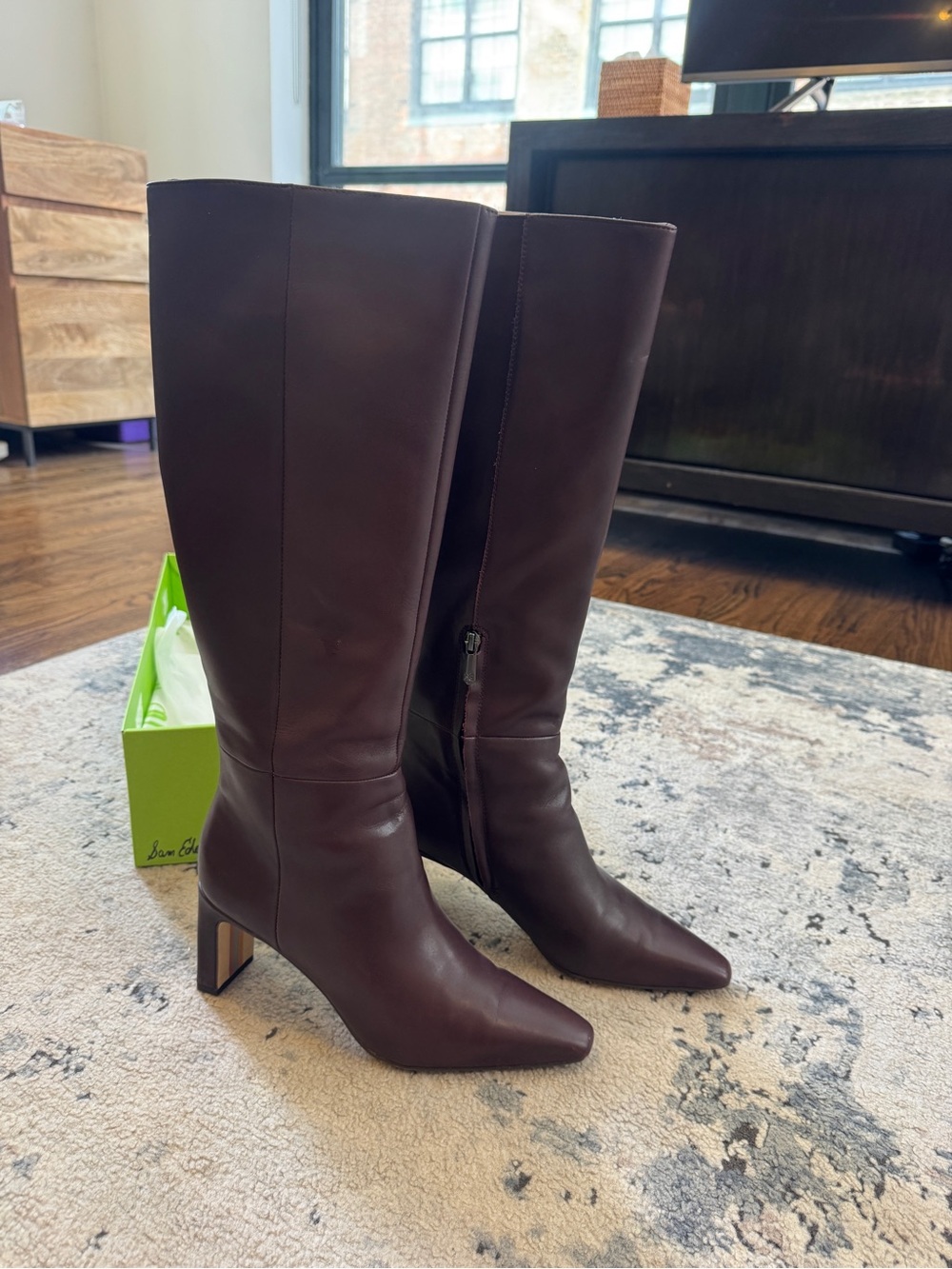 Sam Edelman Sylvia Knee High Boot Spiced Pecan - Picture 8 of 12